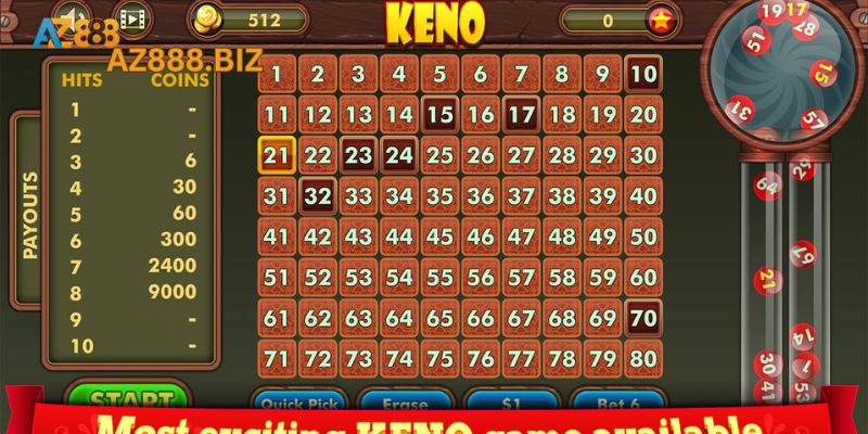 Cách tính tiền trong cách chơi keno