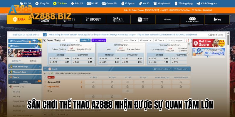 Sân chơi Thể thao Az888 nhận được sự quan tâm lớn