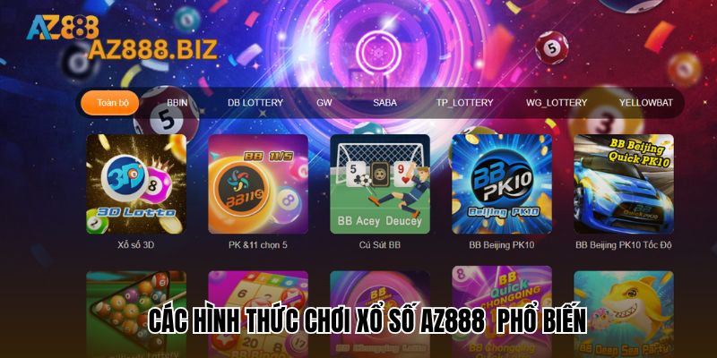 Các hình thức chơi Xổ Số Az888 phổ biến